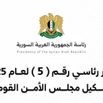 تشكيل مجلس الأمن القومي في سوريا بموجب قرار رئاسي